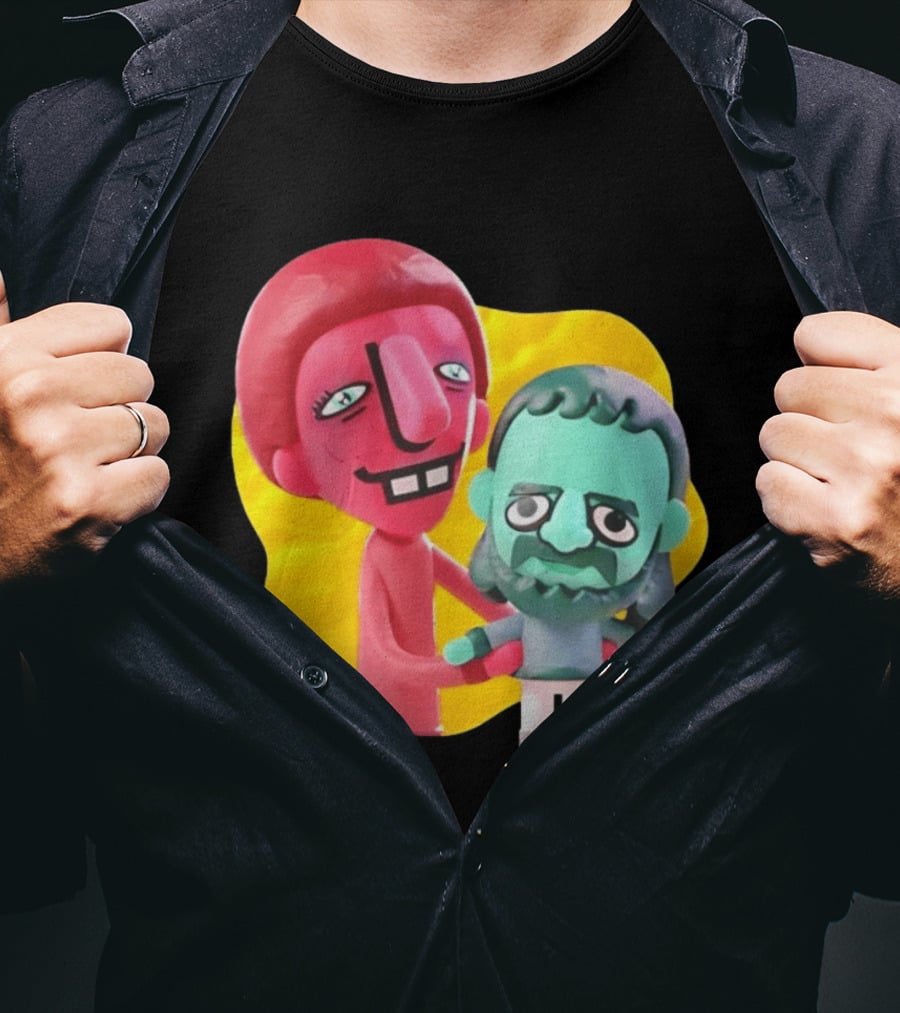 The Best Buds Colorful Character Figures Hugging Playful T-Shirt