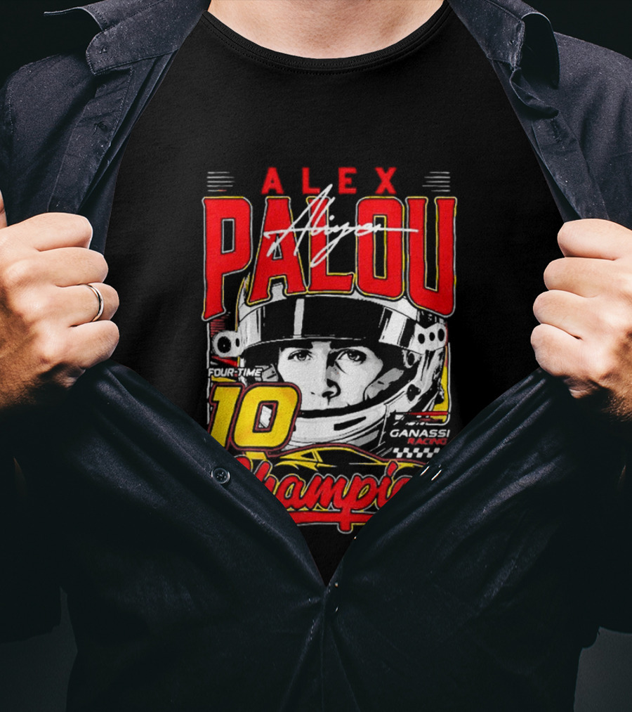 Alex Palou 10 Champion Racing Helmet Signature T-Shirt