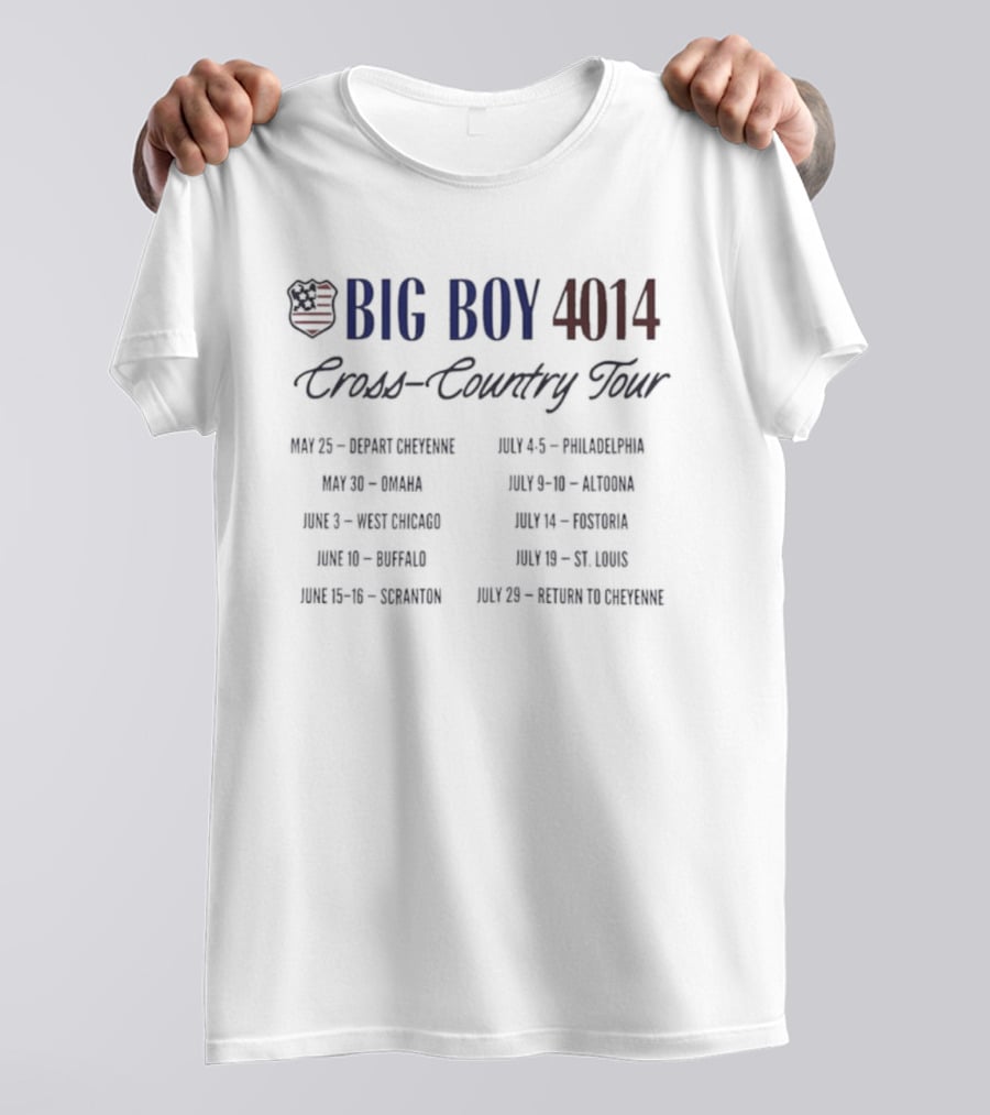 Big Boy 4014 Cross Country Tour Dates And Locations 2023 United States Events T-Shirt