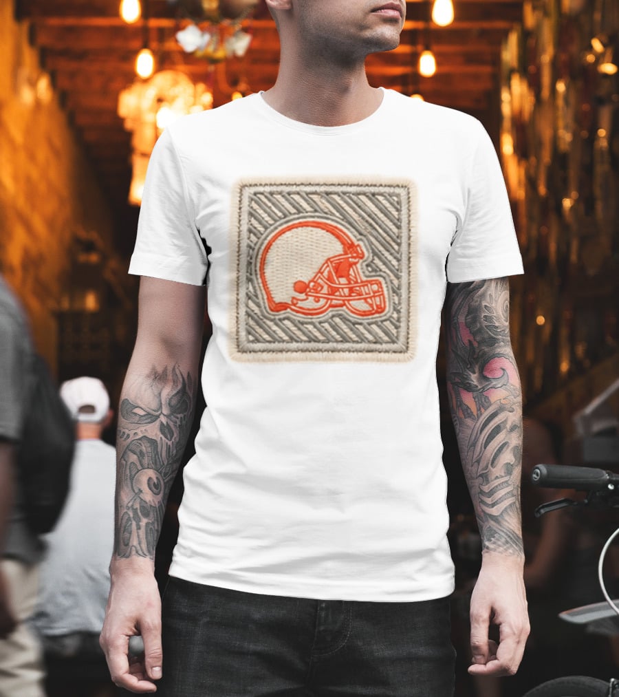 Browns 2026 Training Camp Helmet Patch Retro Style Embroidery T-Shirt