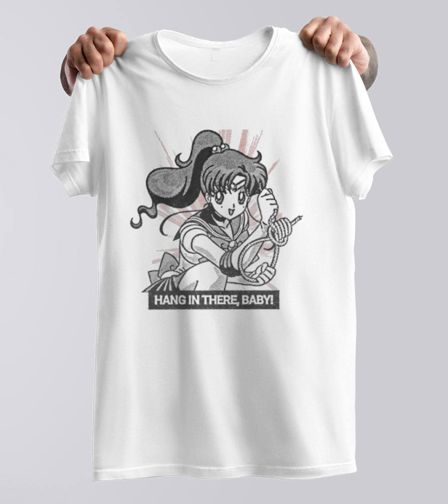 Makoto Kino Sailor Moon Hang In There Baby Retro Anime T-Shirt