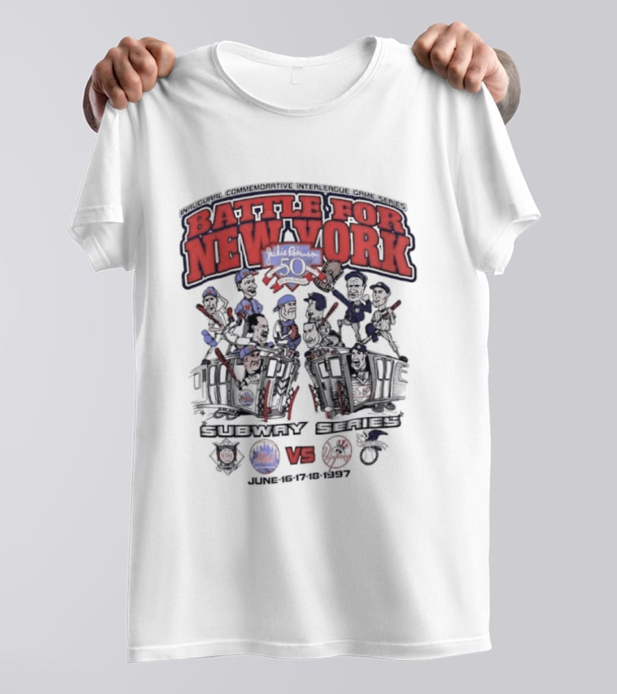 Battle For New York Yankees Mets Inaugural Commemorative Interleague Game Series T-Shirt