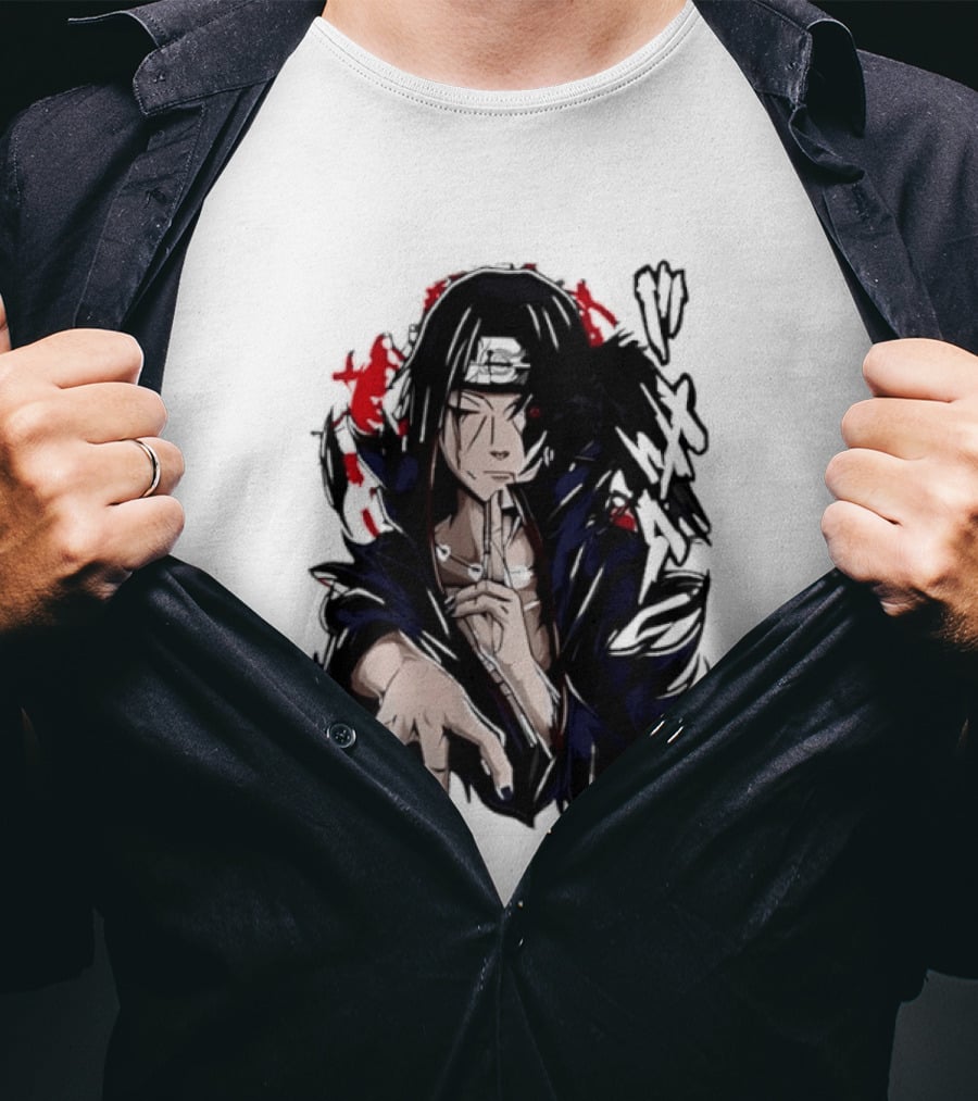 Itachi Uchiha Akatsuki Mangekyo Sharingan Raven Naruto Shippuden Anime T-Shirt
