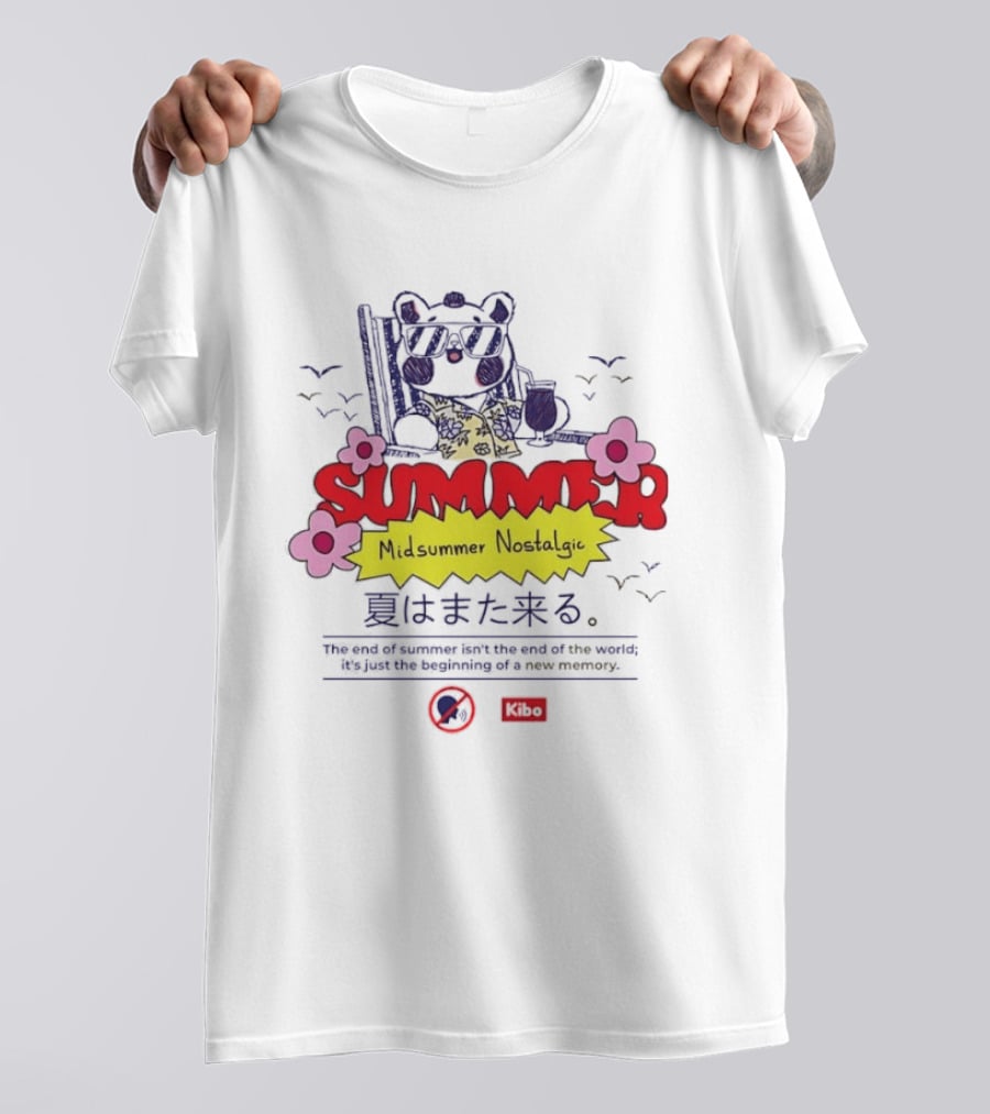 Kibo Chill Bear Midsummer Summer Nostalgic 2026 Vacation T-Shirt