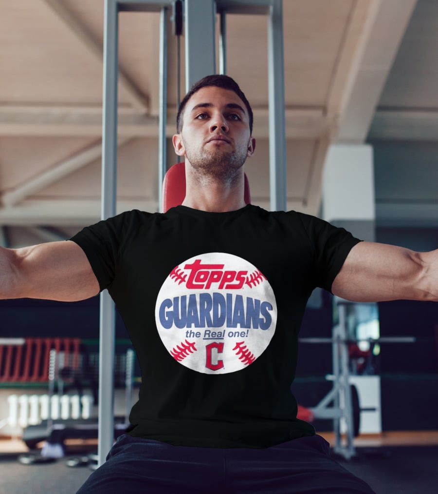 Cleveland Guardians Topps The Real One Baseball Shape T-Shirt