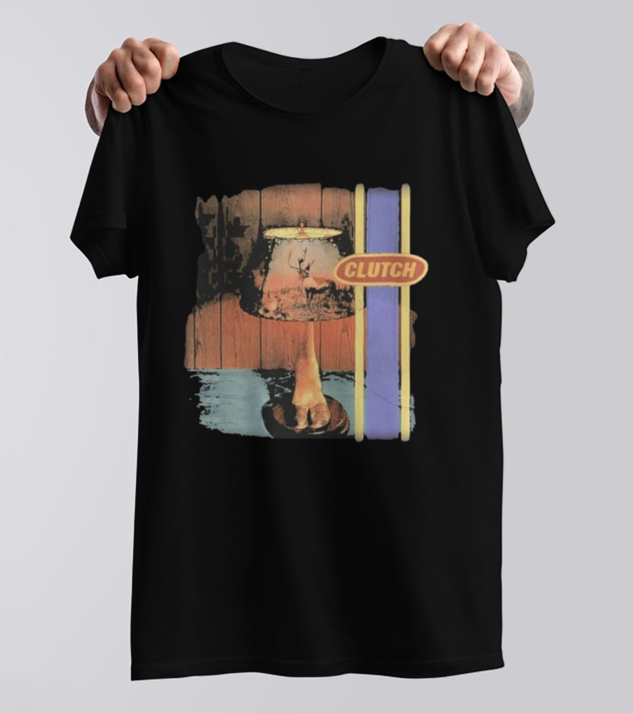 Clutch Transnational Speedway League Lamp Imagery With Deer And Wood Paneling T-Shirt