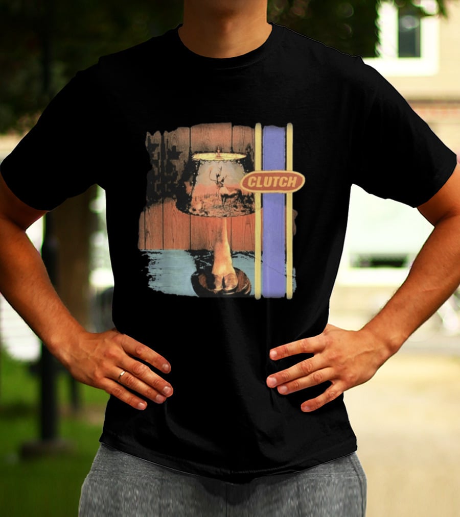 Clutch Transnational Speedway League Lamp Imagery With Deer And Wood Paneling T-Shirt