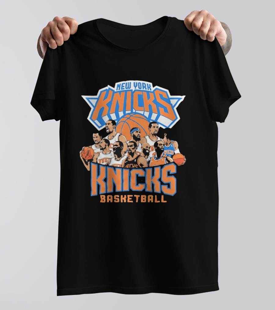 New York Knicks Basketball Team Legends Players Collage T-Shirt