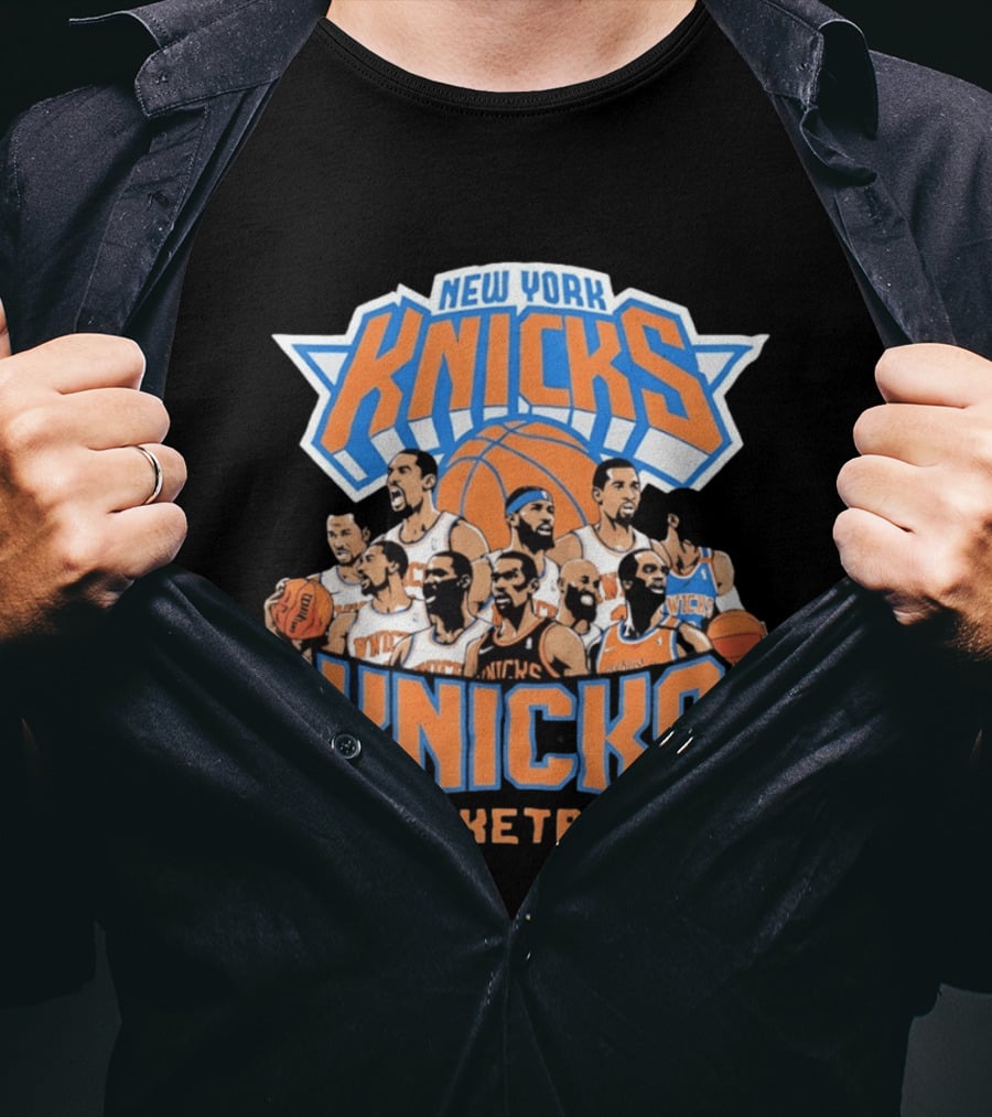 New York Knicks Basketball Team Legends Players Collage T-Shirt