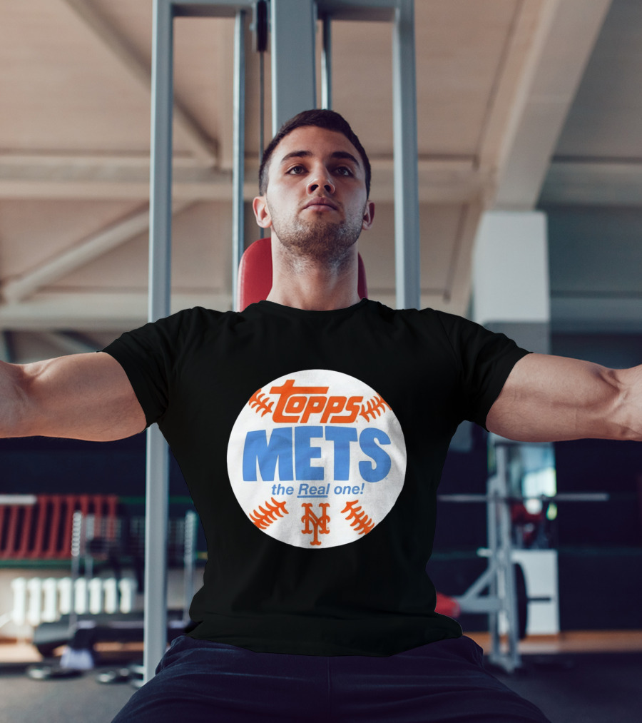 New York Mets Topps The Real One Baseball Shape T-Shirt