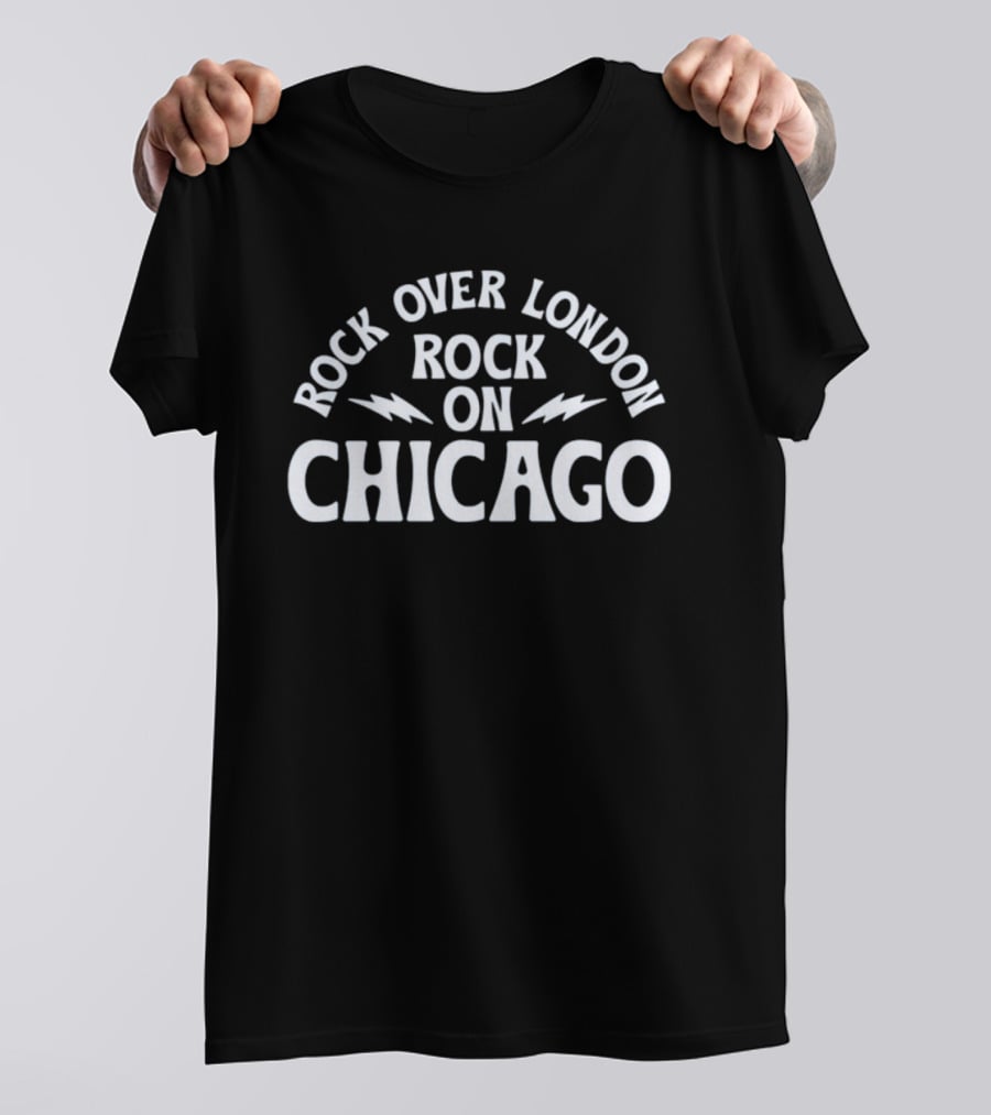 Rock Over London Rock On Chicago Lightning Bolt T-Shirt