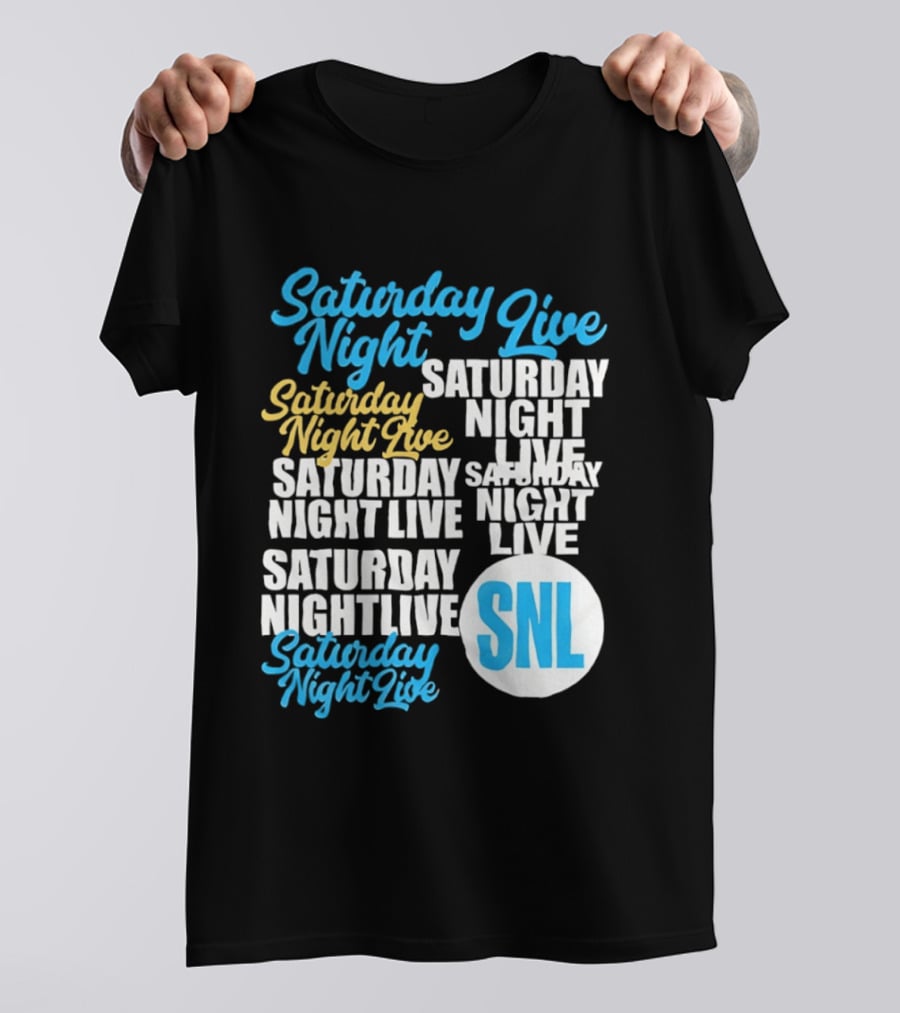 Saturday Night Live SNL Repeat Text Collage T-Shirt
