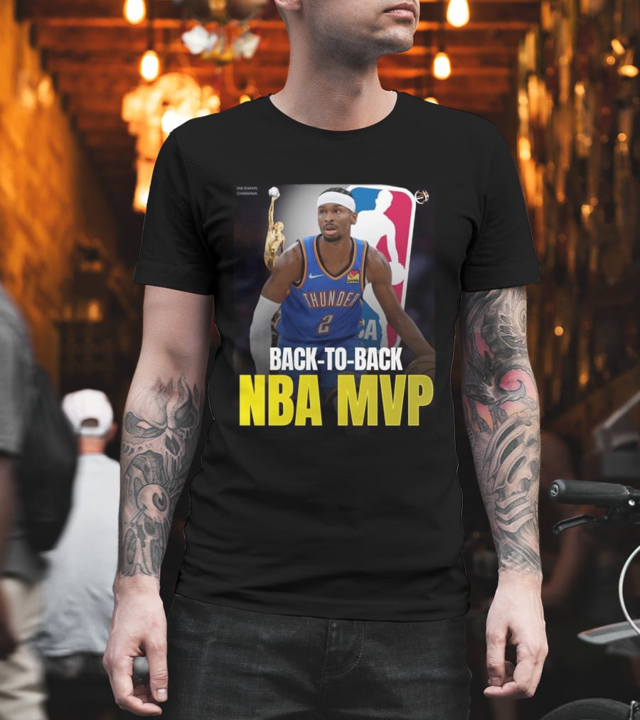 BACK TO BACK NBA MVP 2026 Shai Gilgeous Alexander Thunder Via Shams Charania T-Shirt