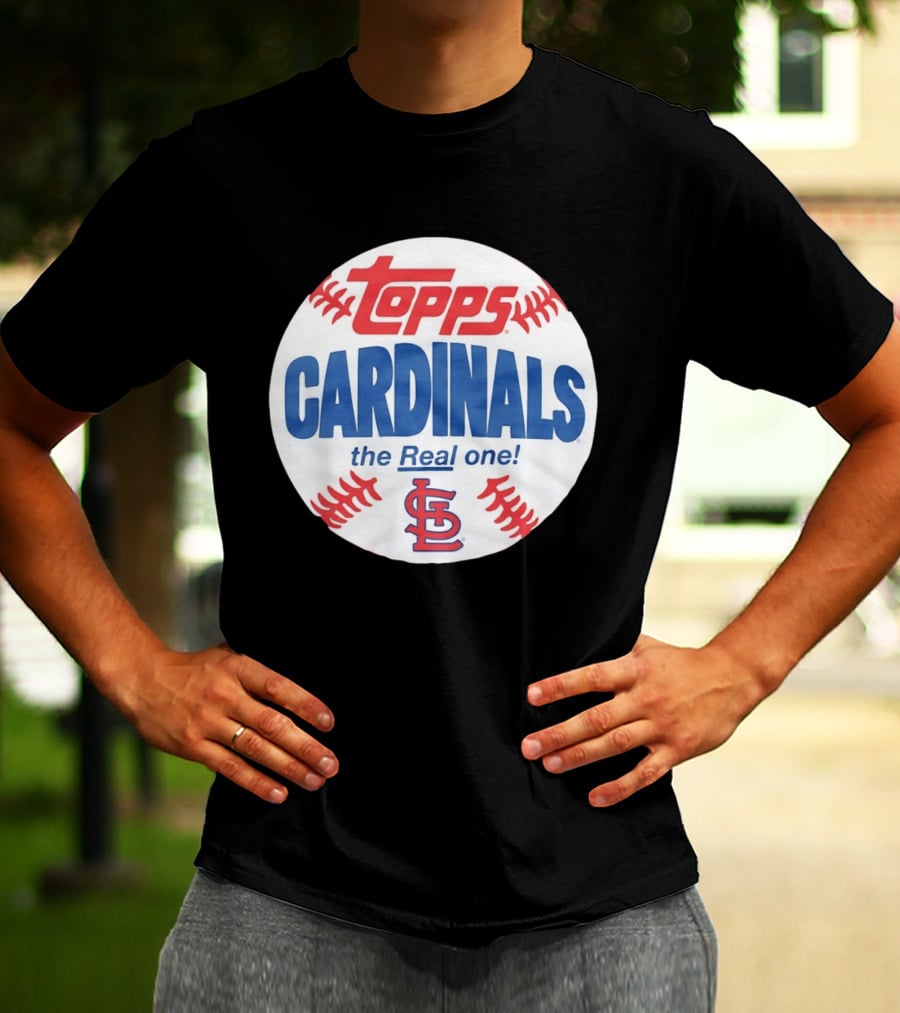 Topps Cardinals The Real One MLB Baseball Shape St. Louis T-Shirt
