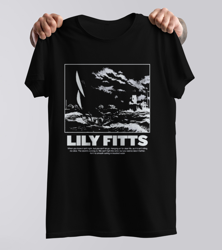 Lily Fitts Troubled Water Sailing And Lighthouse T-Shirt