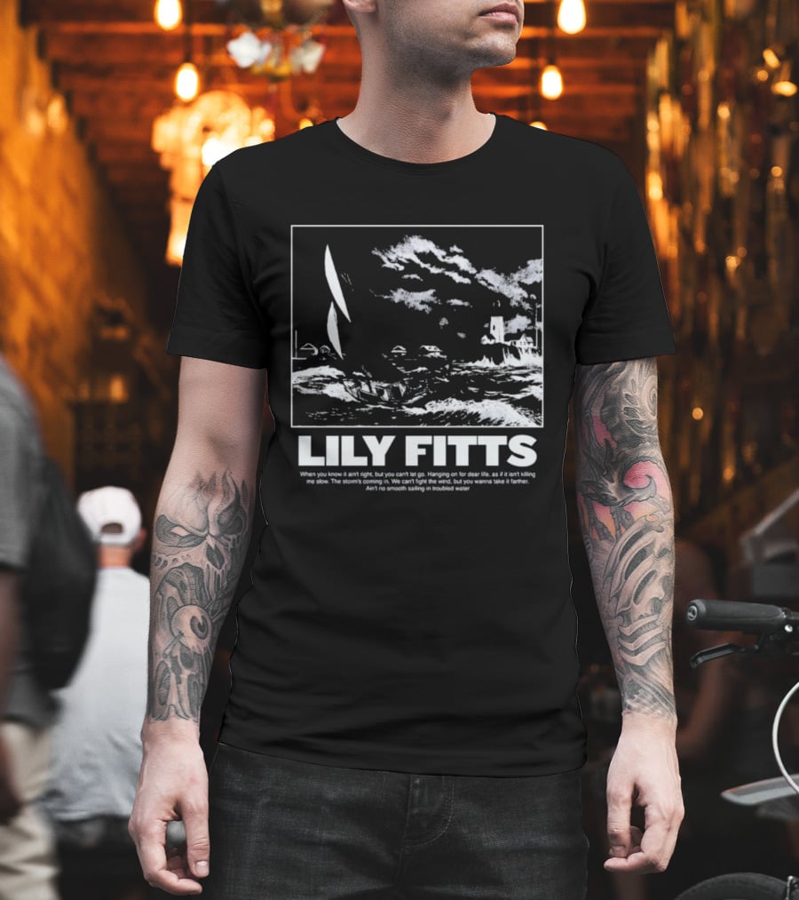 Lily Fitts Troubled Water Sailing And Lighthouse T-Shirt