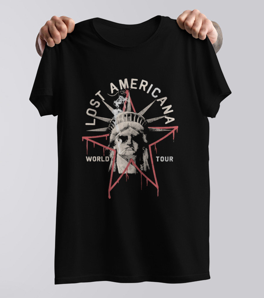 Machine Gun Kelly MGK Lost Americana World Tour 2026 Liberty Tour Statue Of Liberty Star T-Shirt