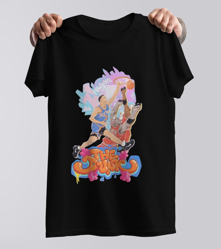 The Dunk New York Knicks Basketball Action Graffiti T-Shirt
