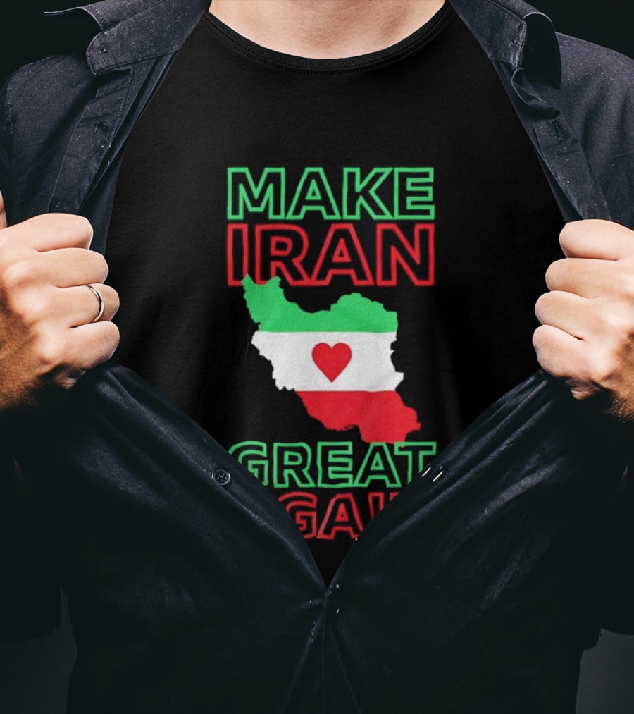 Make Iran Great Again Flag Heart Map T-Shirt