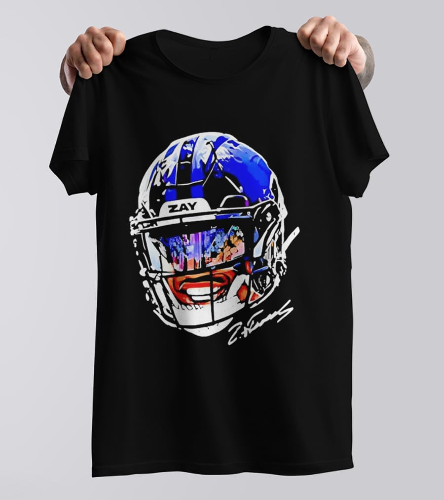 Zay Flowers Baltimore Ravens Big Face Helmet T-Shirt