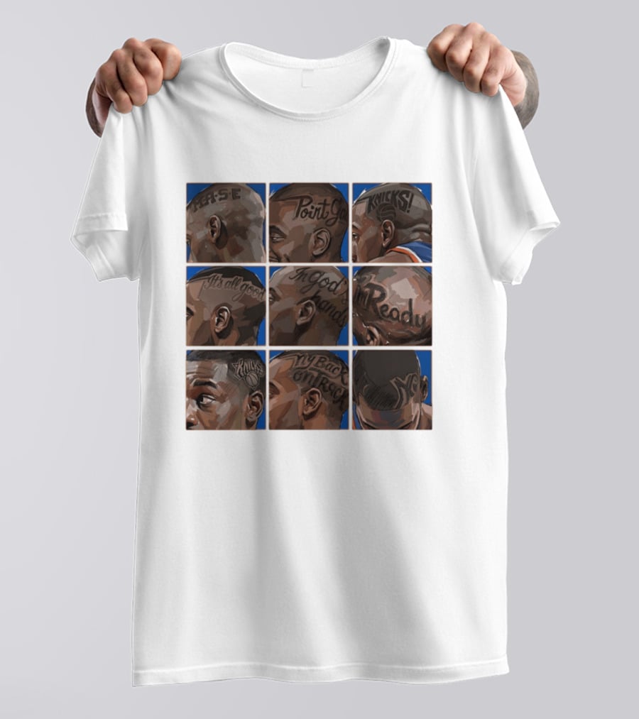 Baseline Cuts Knicks Players Hair Art 2026 Quotes And Logos T-Shirt
