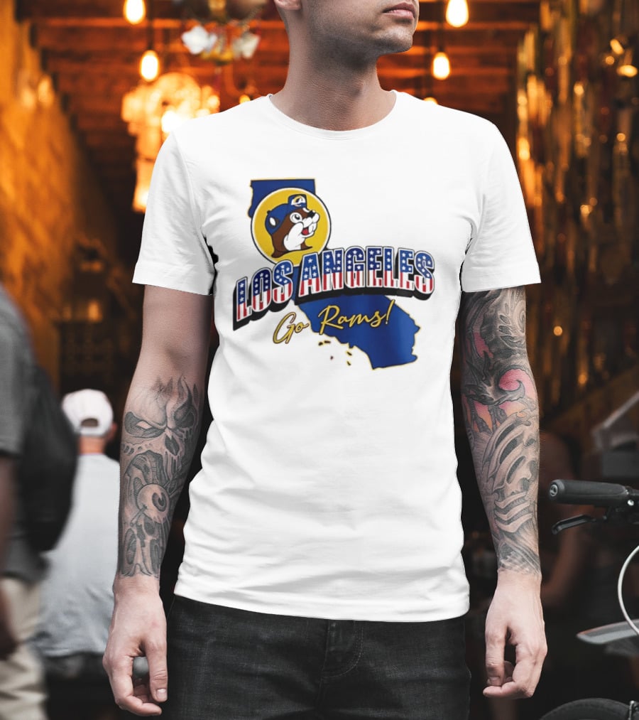 Los Angeles Rams Buc Ee's California Map Go Rams T-Shirt