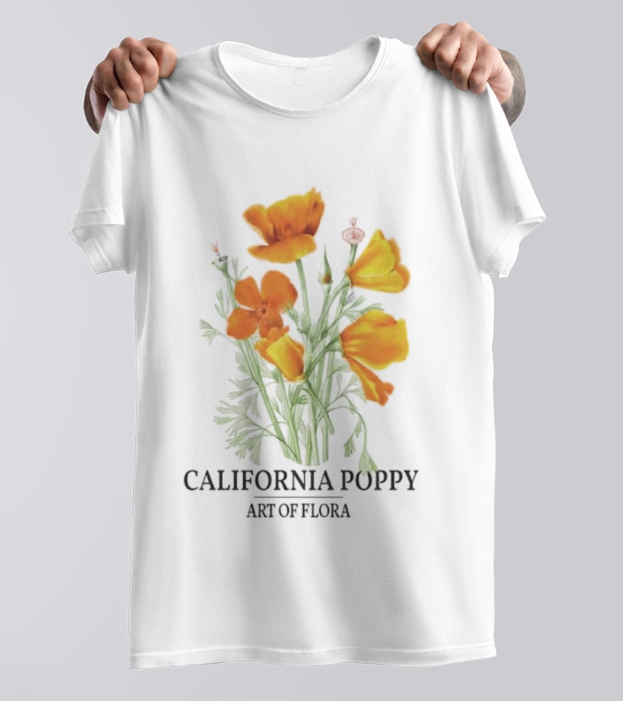 California Poppy Art Of Flora Botanical Nature T-Shirt