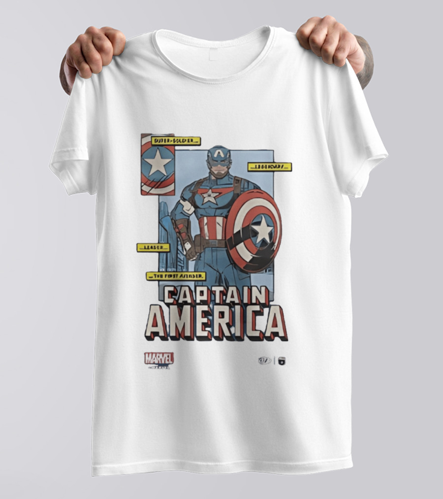 Captain America Marvel Comics Bold Soldier Shield Hero T-Shirt