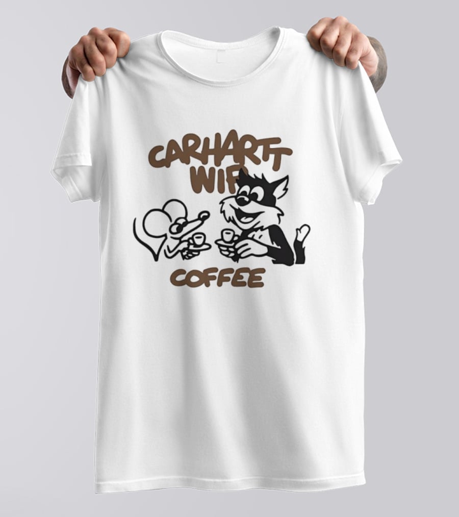 Carhartt Wifi Coffee Mouse Cat Drinking Coffee T-Shirt