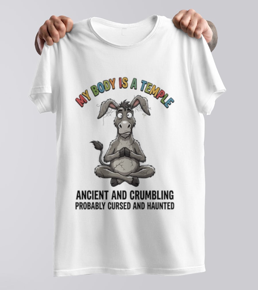 My Body Is A Temple Ancient And Crumbling Probably Cursed And Haunted Donkey T-Shirt