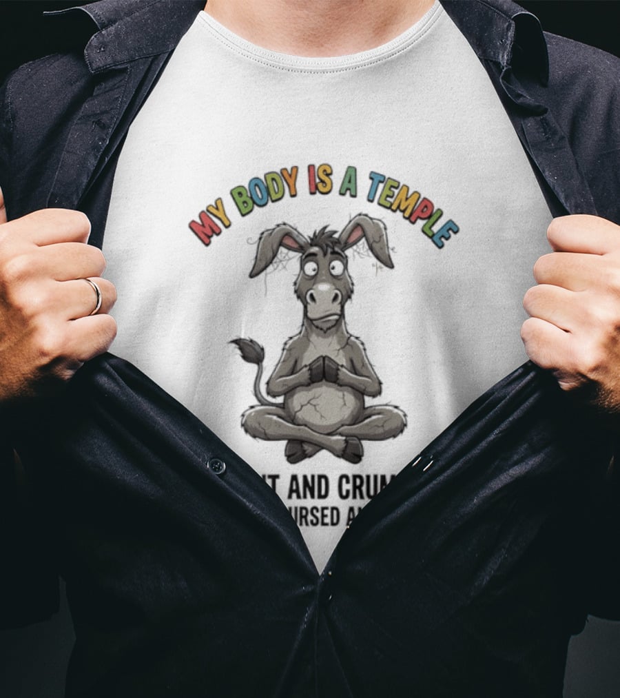 My Body Is A Temple Ancient And Crumbling Probably Cursed And Haunted Donkey T-Shirt