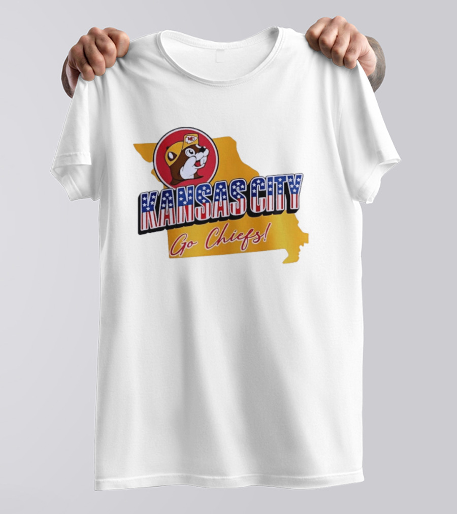 Kansas City Go Chiefs Buc Ee's Missouri Map T-Shirt