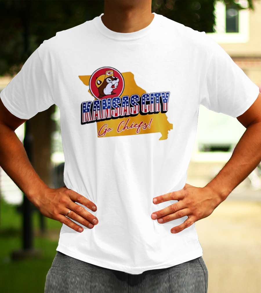 Kansas City Go Chiefs Buc Ee's Missouri Map T-Shirt