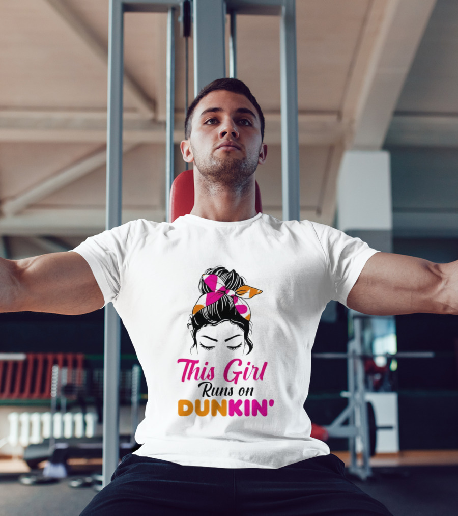 This Girl Runs On Dunkin' Coffee Headband T-Shirt