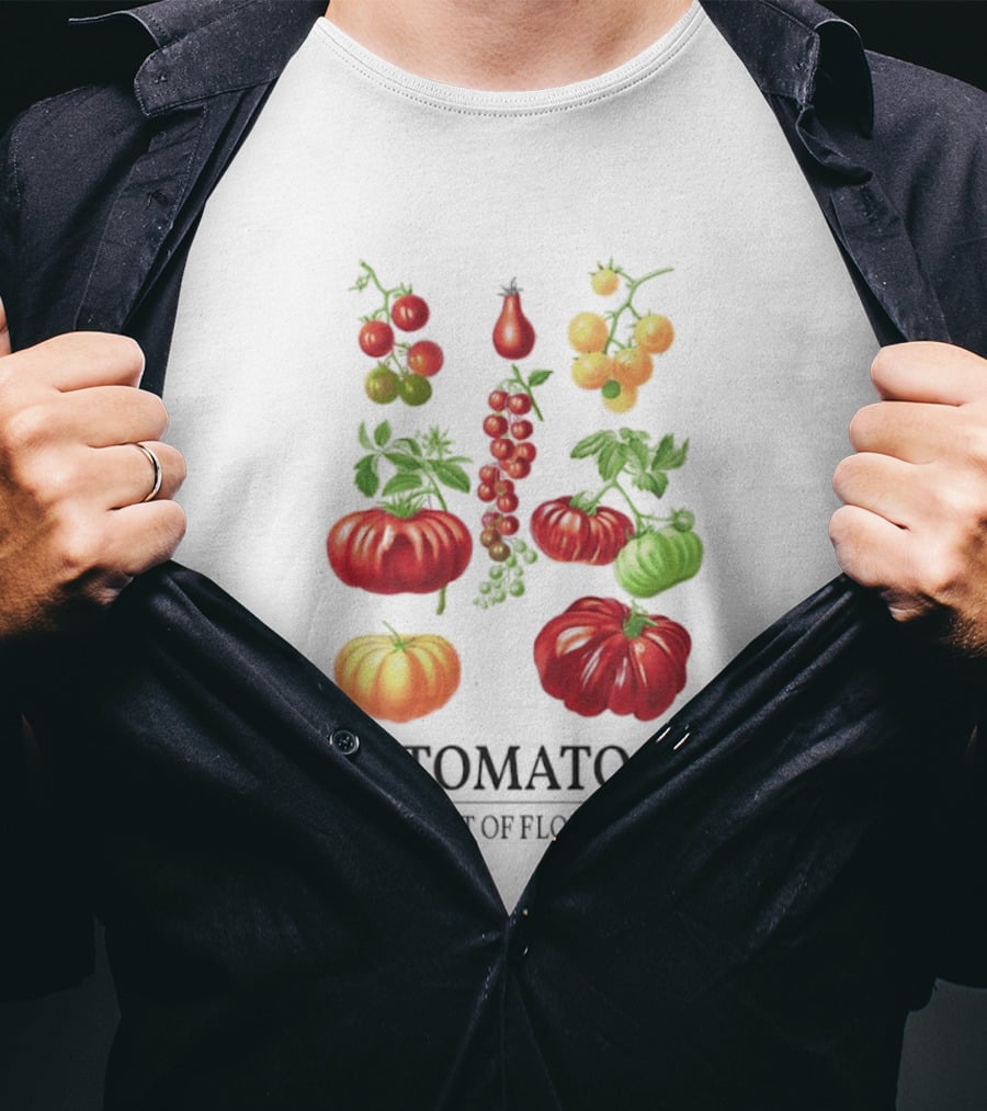 Tomato Art Of Flora Vegetables And Leaves Botanical Collection T-Shirt