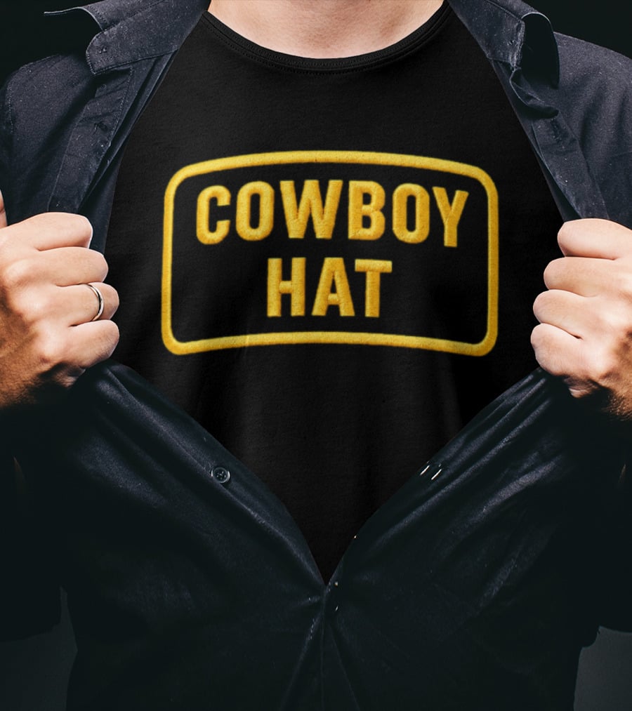 CM Punk Cowboy Hat Cap Yellow Embroidered T-Shirt