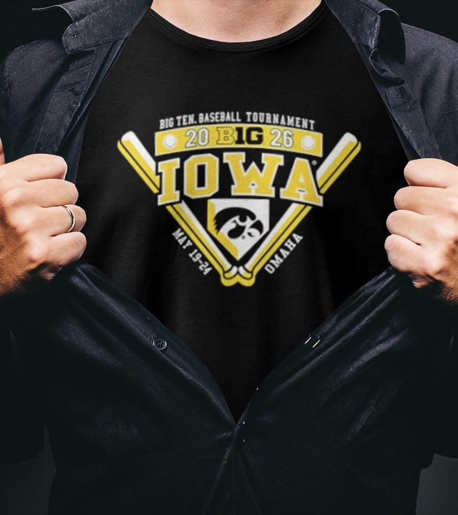 Iowa Hawkeyes Big Ten Baseball Tournament 2026 May 23 26 Omaha T-Shirt