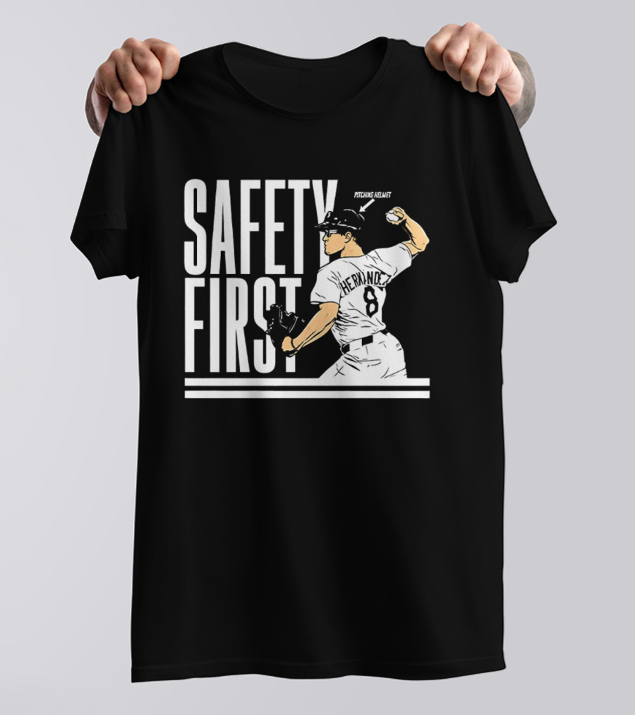 Kike Hernandez Safety First Number 8 Dodgers Baseball T-Shirt