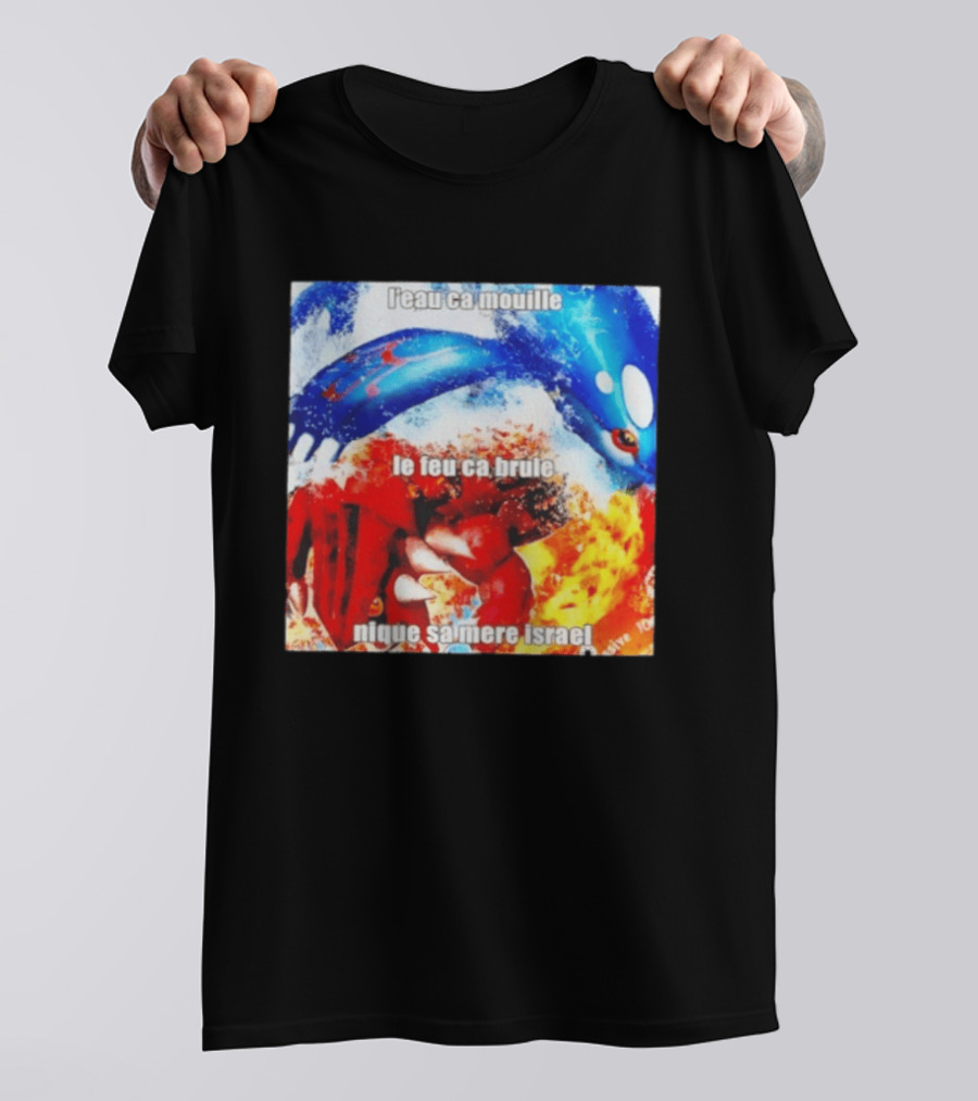L'eau Ca Mouille Le Feu Ca Brule Nique Sa Mere Israel Kyogre Groudon T-Shirt