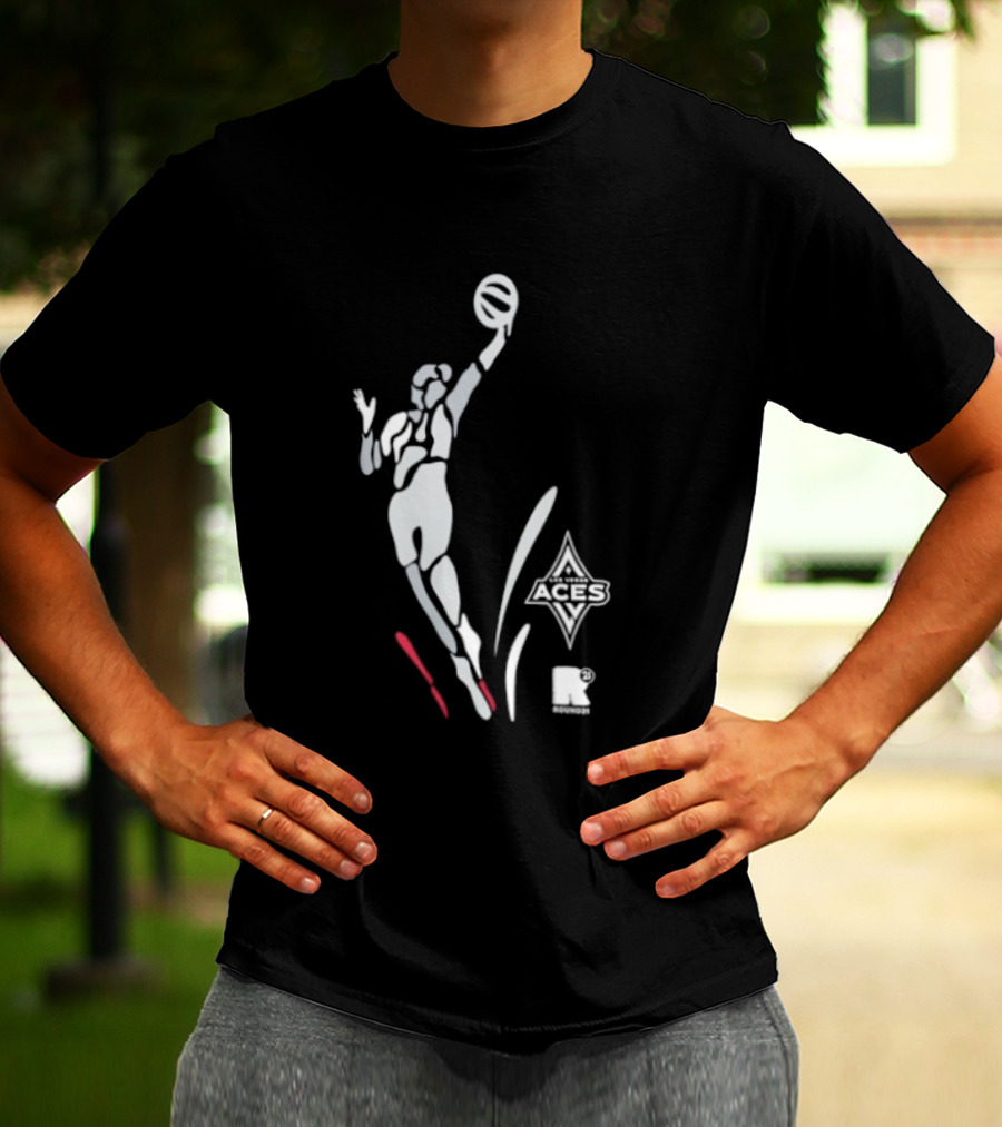 WNBA Las Vegas Aces Round21 Victory Dunk T-Shirt