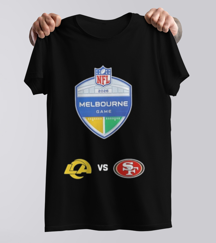 NFL 2026 Melbourne Game Los Angeles Rams Vs San Francisco 49ers Matchup T-Shirt