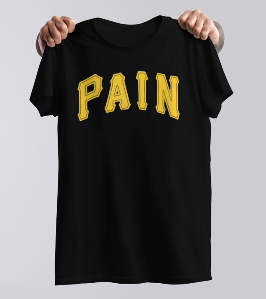 Pittsburgh Pirates Pain Text Yellow Block T-Shirt
