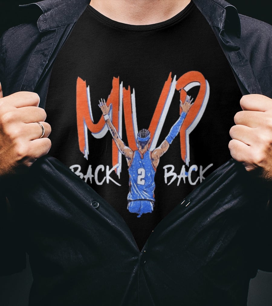 Shai Gilgeous Alexander MVP Back 2 Back OKC Thunder Basketball T-Shirt