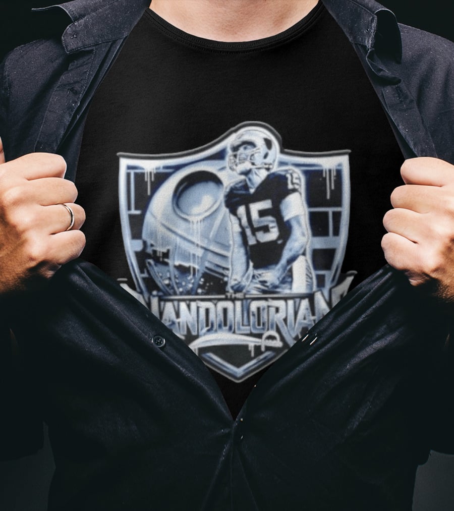 The Nandolorian Las Vegas Raiders Fernando Mendoza Quarterback 15 Star Wars Mandalorian T-Shirt