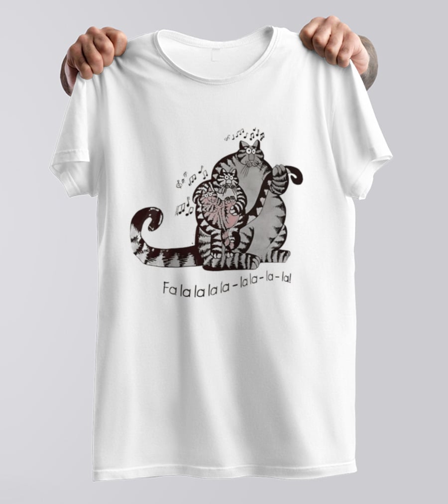 B. Kliban Cat Fa La La La La La La Singing Holiday Cat T-Shirt