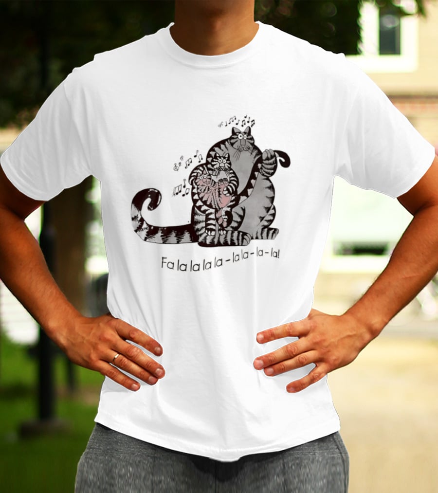 B. Kliban Cat Fa La La La La La La Singing Holiday Cat T-Shirt