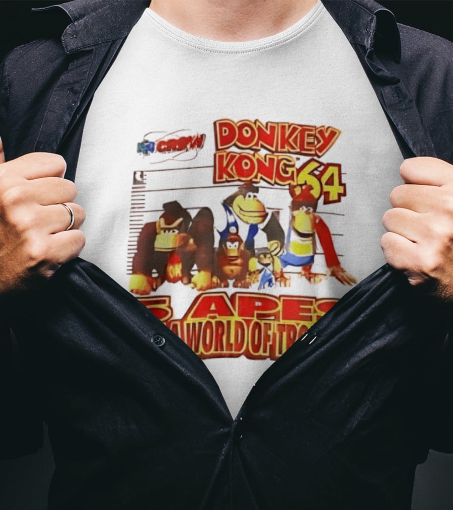 Donkey Kong 64 Five Apes Face A World Of Trouble T-Shirt