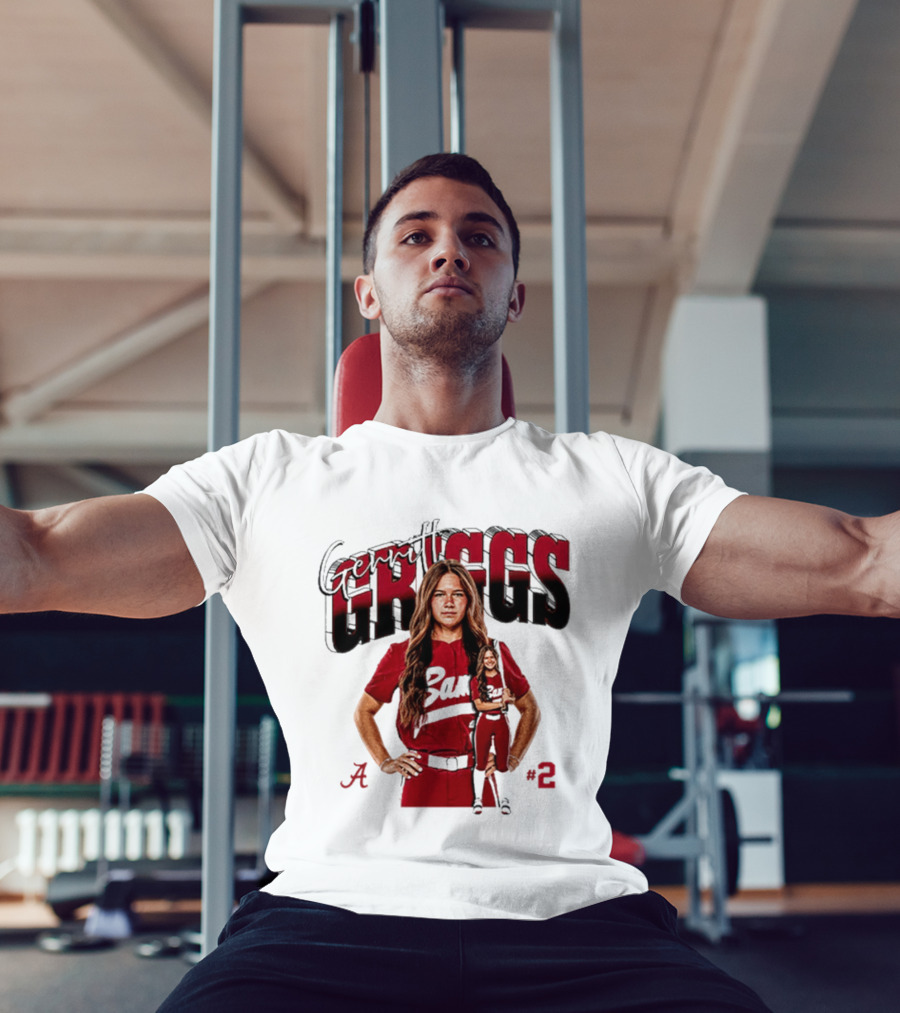 Gerritt Griggs Alabama Softball Player Red Uniform Number 2 T-Shirt