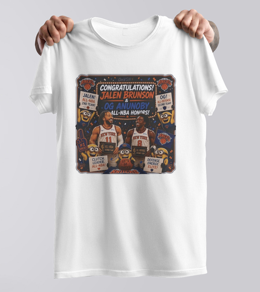 Congratulations Jalen Brunson OG Anunoby New York Knicks AllNBA Honors Second Team T-Shirt