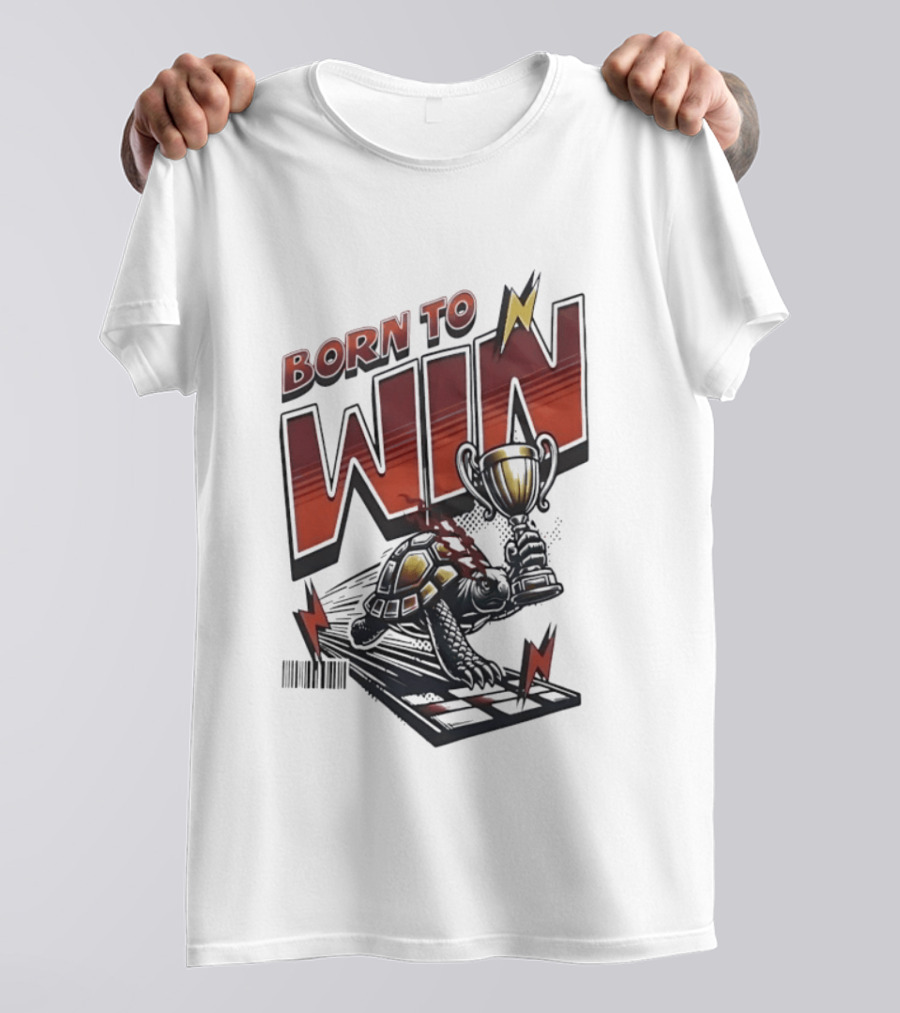 Born To Win Turtle With Trophy Racing T-Shirt